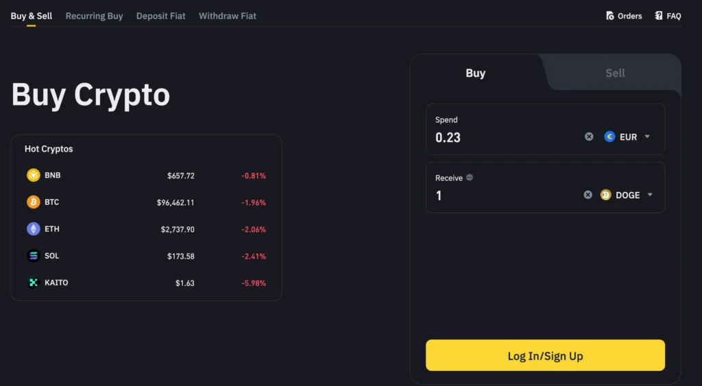 Dogecoin på binance med EUR
