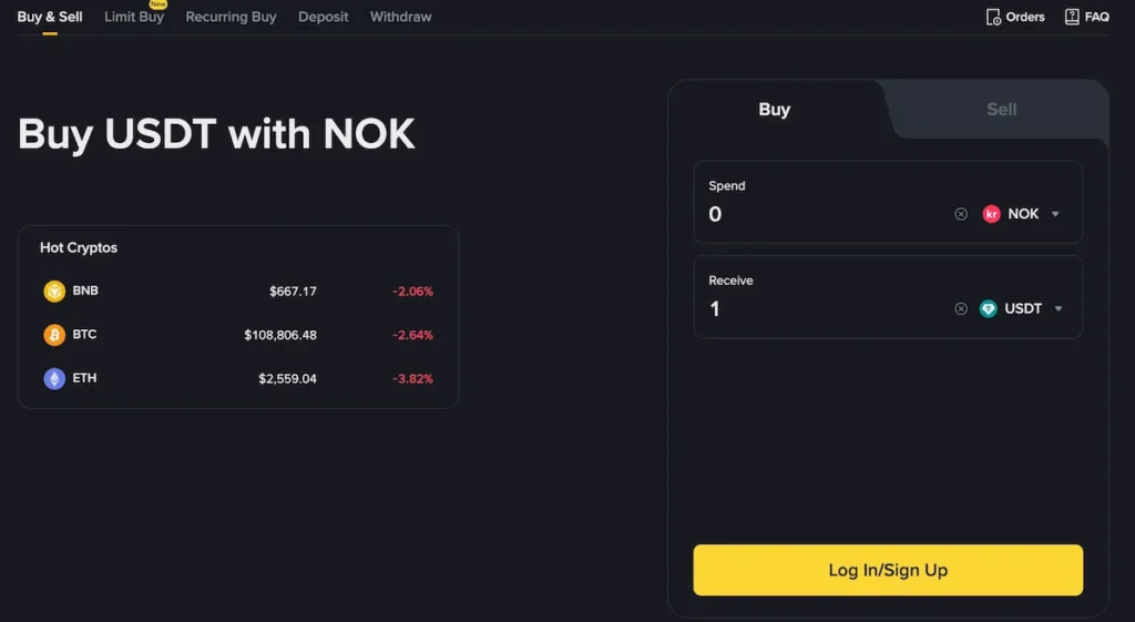 Kjøpe USDT binance